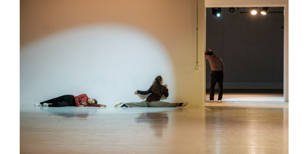 „100.80.40 – rats in the living room /études pathétiques“ von Micha Purucker. Tanz: Aurora Bonetti, Polina Sonis, Marcos Nacar