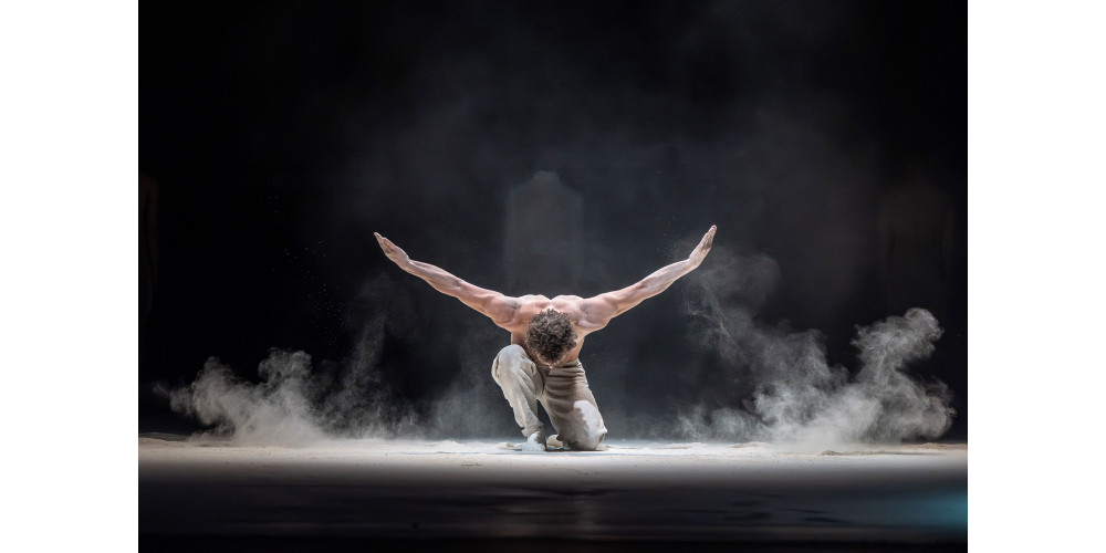 Tanzabend „Maillot/León &amp; Lightfoot“, „Stop-Motion“ von Sol Léon &amp; Paul Lightfoot, Tanz: Edward Nunes am Staatstheater Nürnberg Ballett